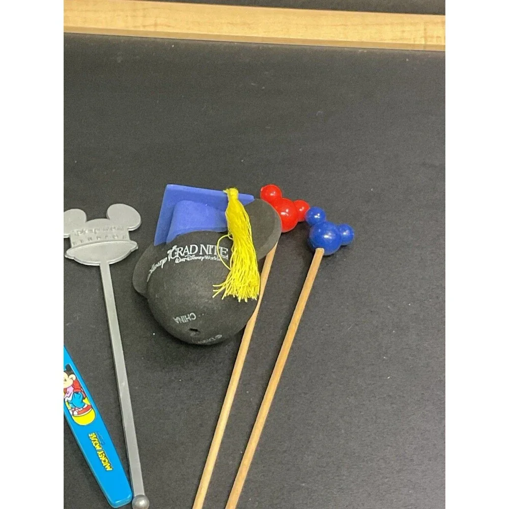 Vintage Disney Mickey Mouse Lot Figure Toothbrush Grad Night